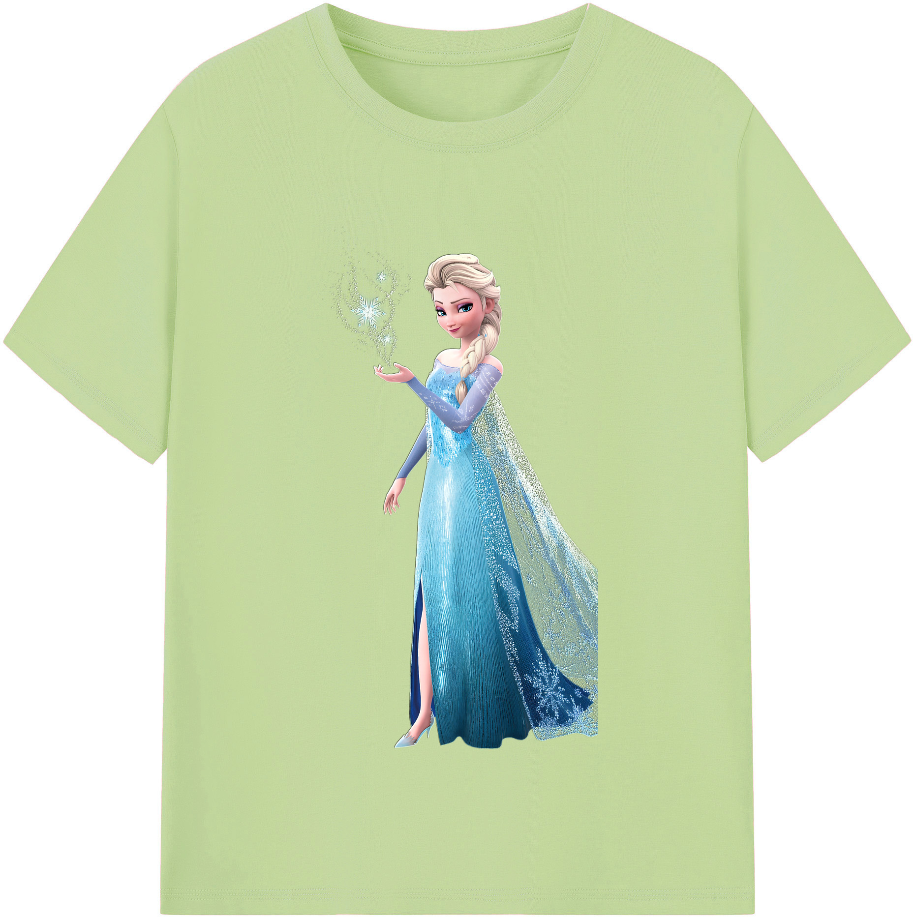 （画像用） アナと雪の女王 アンナ エルサ Frozen Anna Elsa 綿100％半袖Tシャツ（フロントプリント）